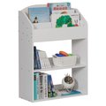 Basicwise White Modern Wooden Storage Bookcase with Shelf, Playroom Bedroom Living and Office QI004151.WT